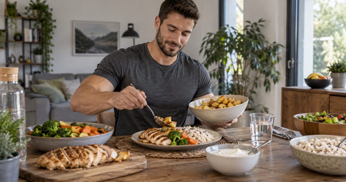 Repas et aliments ordinaires pour une alimentation de prise de masse.