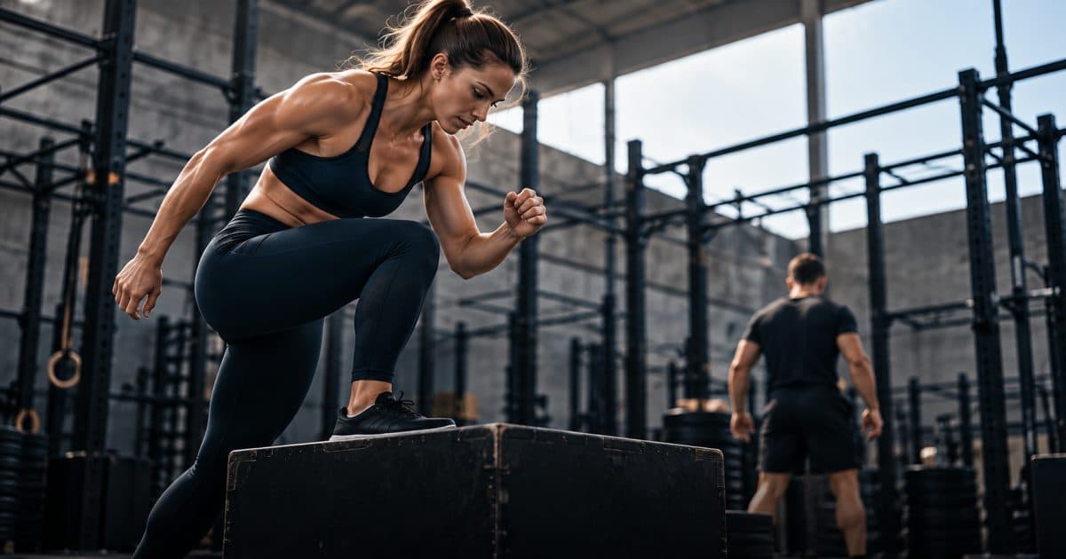 Séance d’entraînement fonctionnel dans une salle de sport.