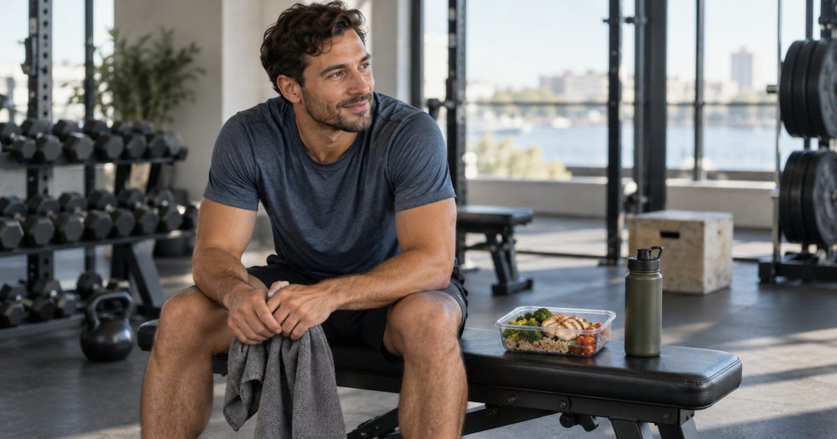 Sportif préparant une séance et un repas adapté à ses objectifs.